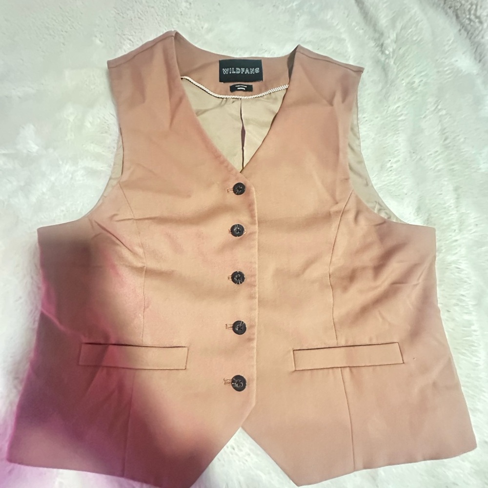 Wild Fable Beige Buttoned Vest